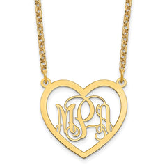 Sterling Silver/Gold-plated Monogram Heart Necklace XNA595GP