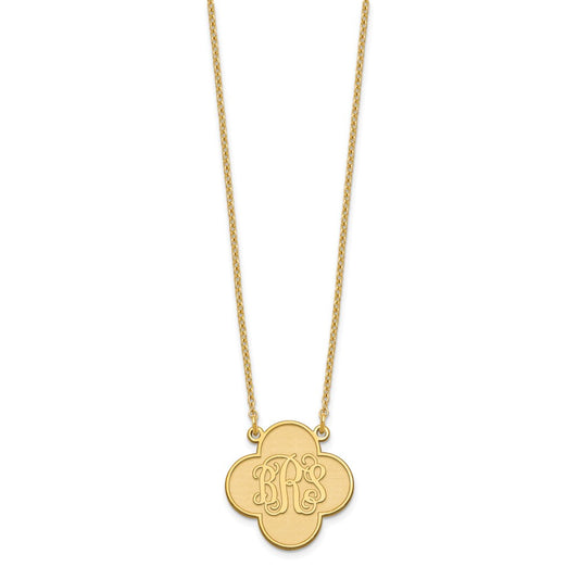 Sterling Silver/Gold-plated Clover Monogram Necklace XNA601GP