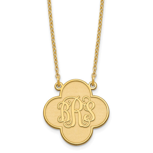 Sterling Silver/Gold-plated Clover Monogram Necklace XNA601GP