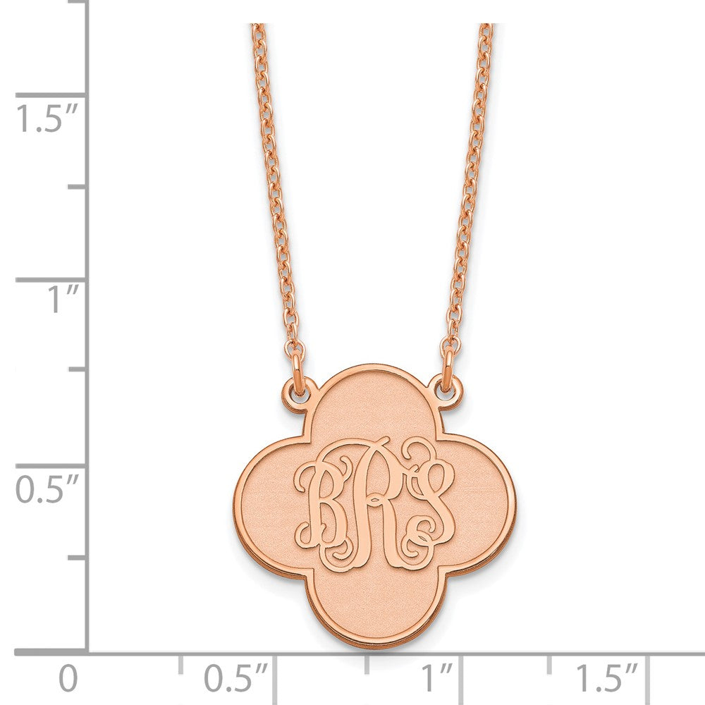 Sterling Silver/rose-plated Clover Monogram Necklace XNA601RP