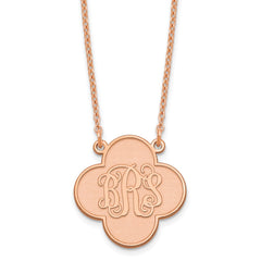Sterling Silver/rose-plated Clover Monogram Necklace XNA601RP
