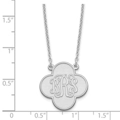 Sterling Silver/Rhodium-plated Clover Monogram Necklace XNA601SS