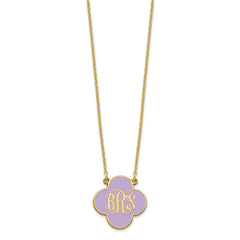 Sterling Silver/Gold-plated Clover Monogram w/Epoxy Necklace XNA602GP