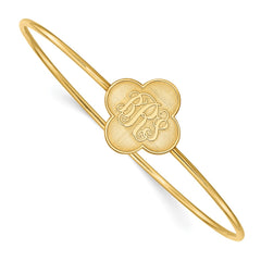 Sterling Silver/Gold-plated Clover Monogram Slip on Bangle XNA603GP