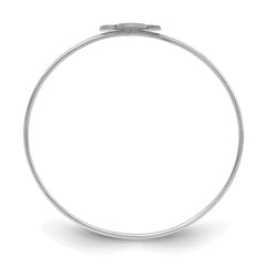 Sterling Silver/Rhodium-plated Clover Monogram Slip on Bangle XNA603SS