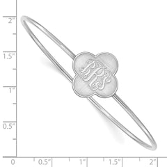 Sterling Silver/Rhodium-plated Clover Monogram Slip on Bangle XNA603SS