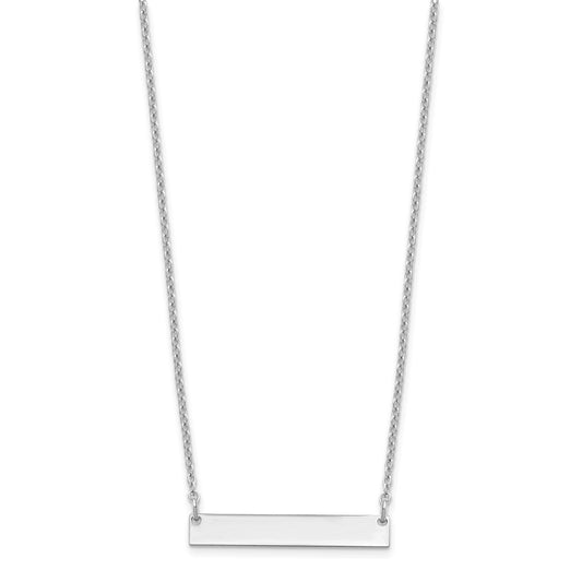Sterling Silver/Rhodium-plated Small Blank Bar Necklace XNA637SS