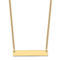 Sterling Silver/Gold-plated Medium Blank Bar Necklace XNA638GP