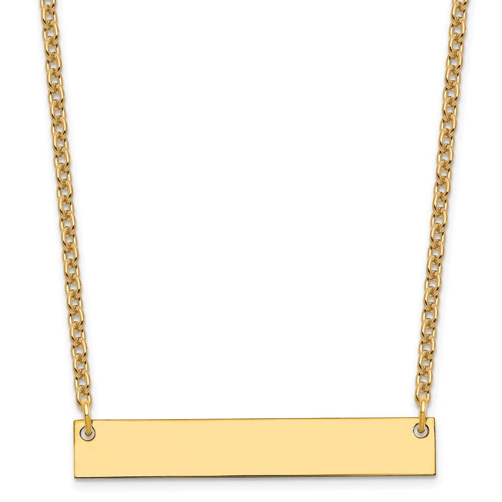 Sterling Silver/Gold-plated Medium Blank Bar Necklace XNA638GP