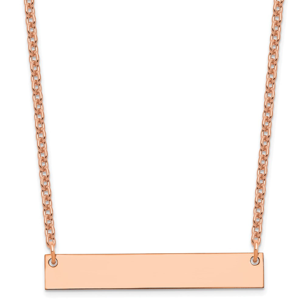 Sterling Silver/Rose-plated Medium Blank Bar Necklace XNA638RP