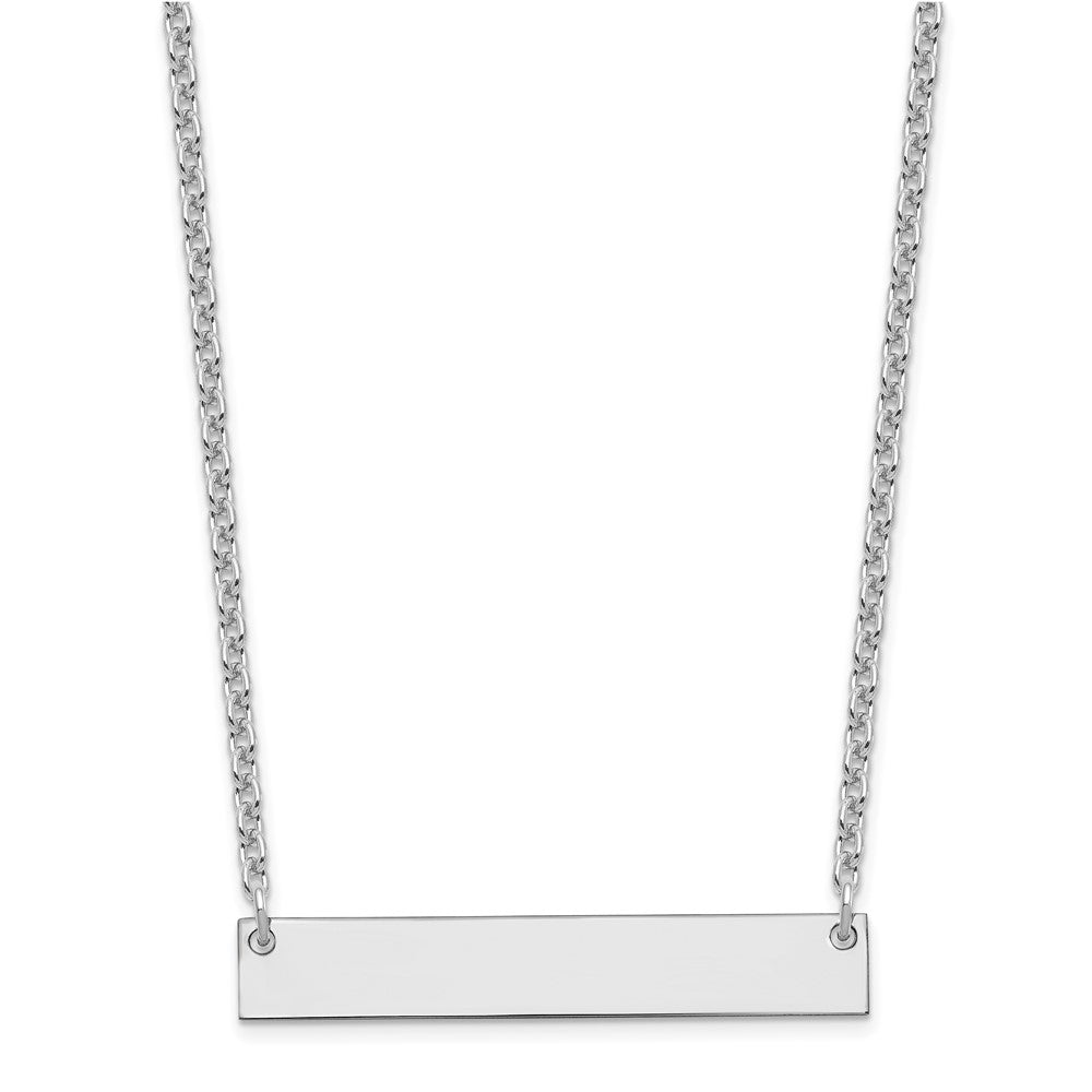 Sterling Silver/Rhodium-plated Medium Blank Bar Necklace XNA638SS