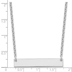 Sterling Silver/Rhodium-plated Medium Blank Bar Necklace XNA638SS