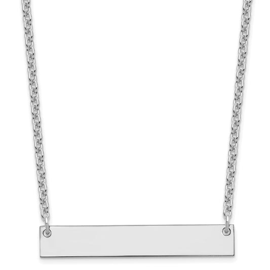 Sterling Silver/Rhodium-plated Medium Blank Bar Necklace XNA638SS
