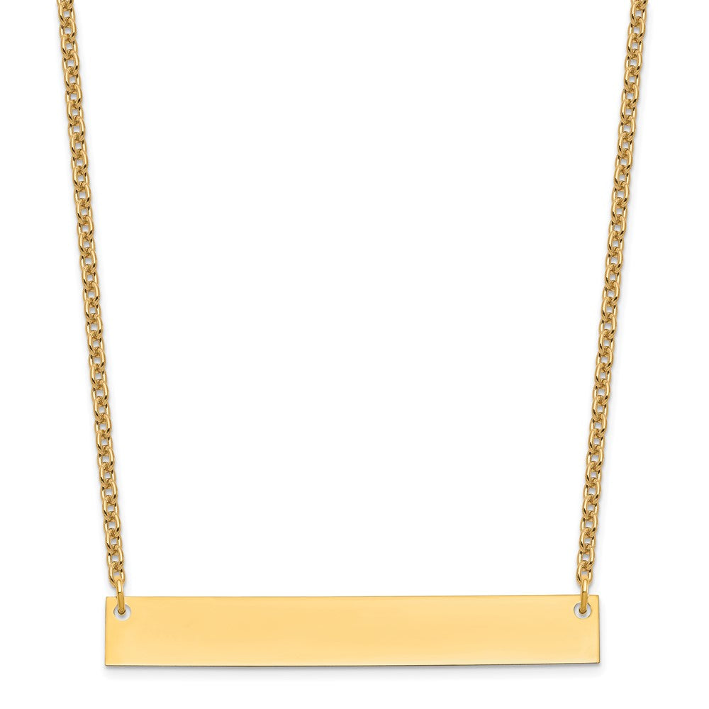 Sterling Silver/Gold-plated Large Blank Bar Necklace XNA639GP
