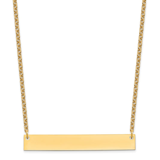 Sterling Silver/Gold-plated Large Blank Bar Necklace XNA639GP