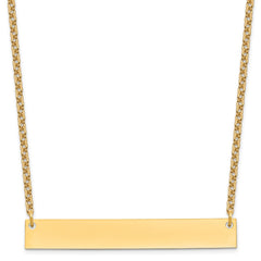 Sterling Silver/Gold-plated Large Blank Bar Necklace XNA639GP