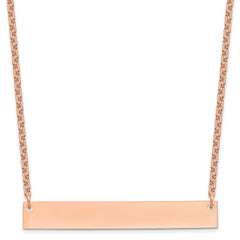 Sterling Silver/Rose-plated Large Blank Bar Necklace XNA639RP