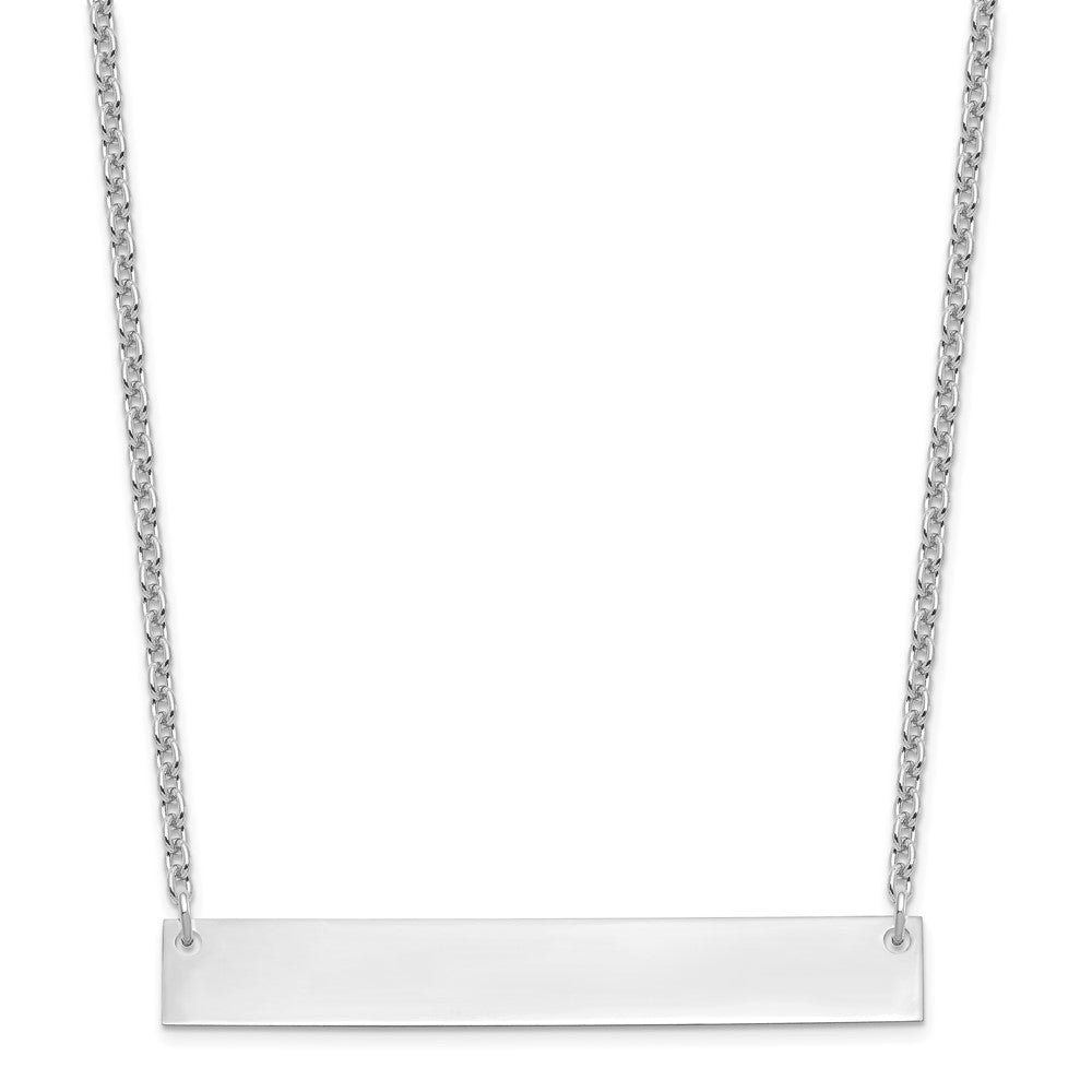 Sterling Silver/Rhodium-plated Large Blank Bar Necklace XNA639SS