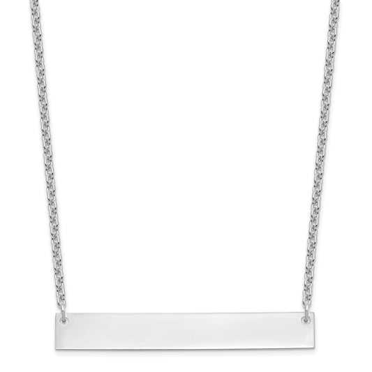 Sterling Silver/Rhodium-plated Large Blank Bar Necklace XNA639SS