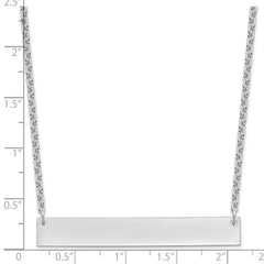 Sterling Silver/Rhodium-plated Large Blank Bar Necklace XNA639SS