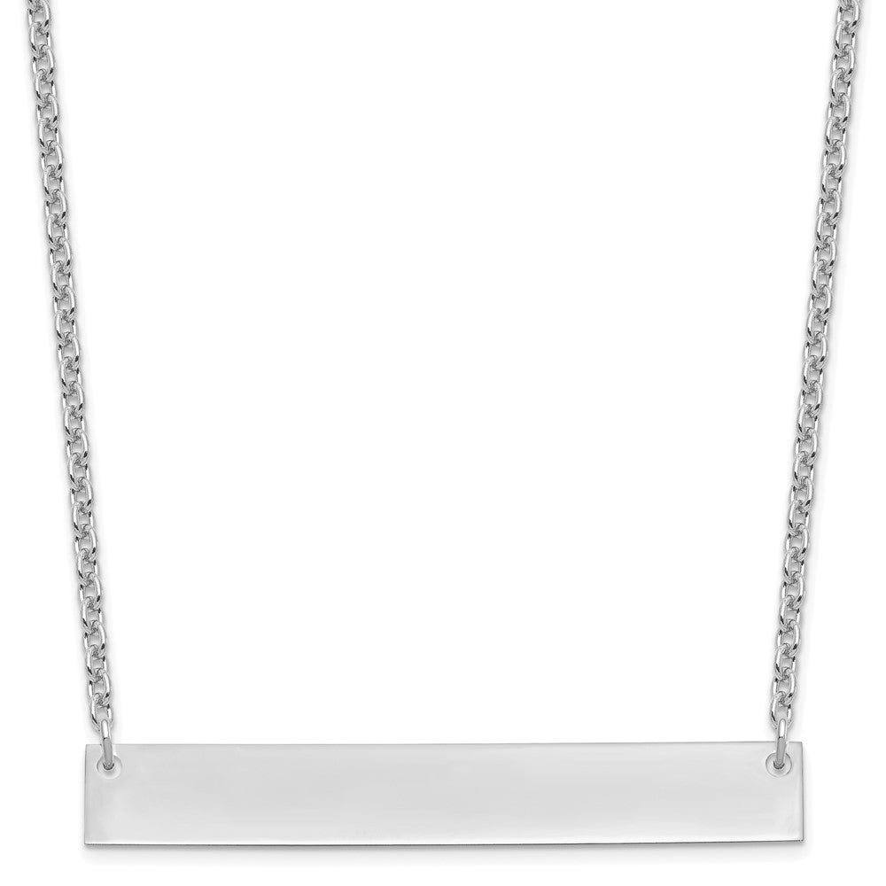 Sterling Silver/Rhodium-plated Large Blank Bar Necklace XNA639SS