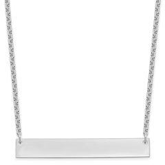 Sterling Silver/Rhodium-plated Large Blank Bar Necklace XNA639SS