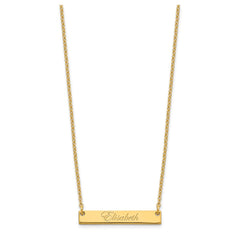 Sterling Silver/Gold-plated Small EDWARDIAN SCRIPT Bar Necklace XNA640GP