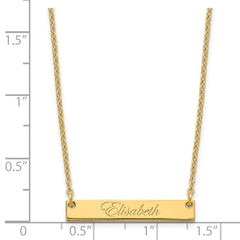 Sterling Silver/Gold-plated Small EDWARDIAN SCRIPT Bar Necklace XNA640GP
