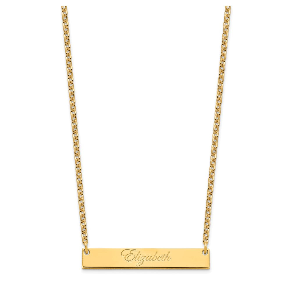 SS/Gold-plated Medium EDWARDIAN SCRIPT Bar Necklace XNA641GP