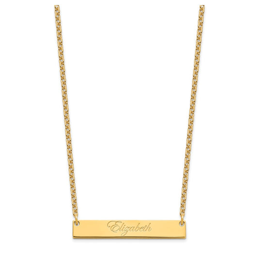 SS/Gold-plated Medium EDWARDIAN SCRIPT Bar Necklace XNA641GP