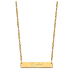 SS/Gold-plated Medium EDWARDIAN SCRIPT Bar Necklace XNA641GP
