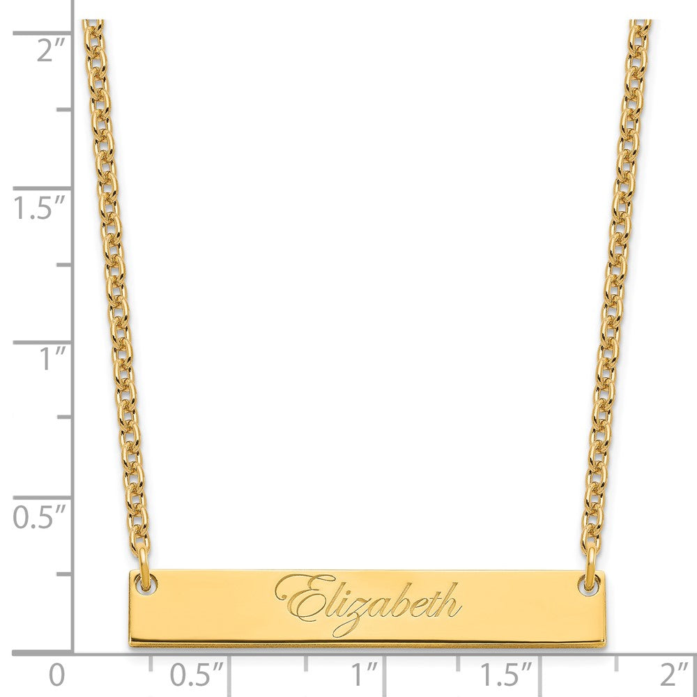 SS/Gold-plated Medium EDWARDIAN SCRIPT Bar Necklace XNA641GP