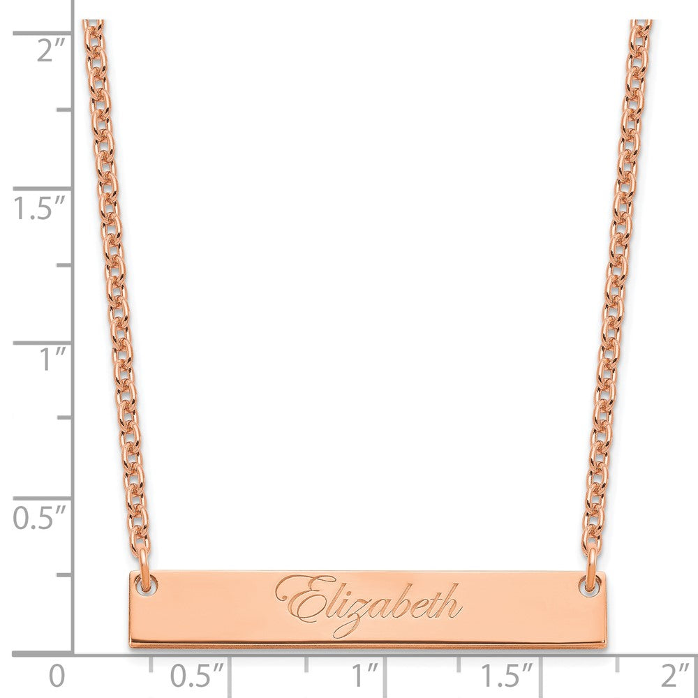 SS/Rose-plated Medium EDWAEDIAN SCRIPT Bar Necklace XNA641RP