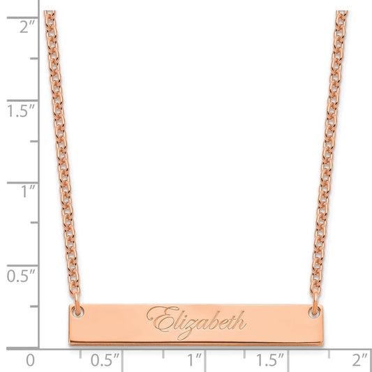 SS/Rose-plated Medium EDWAEDIAN SCRIPT Bar Necklace XNA641RP