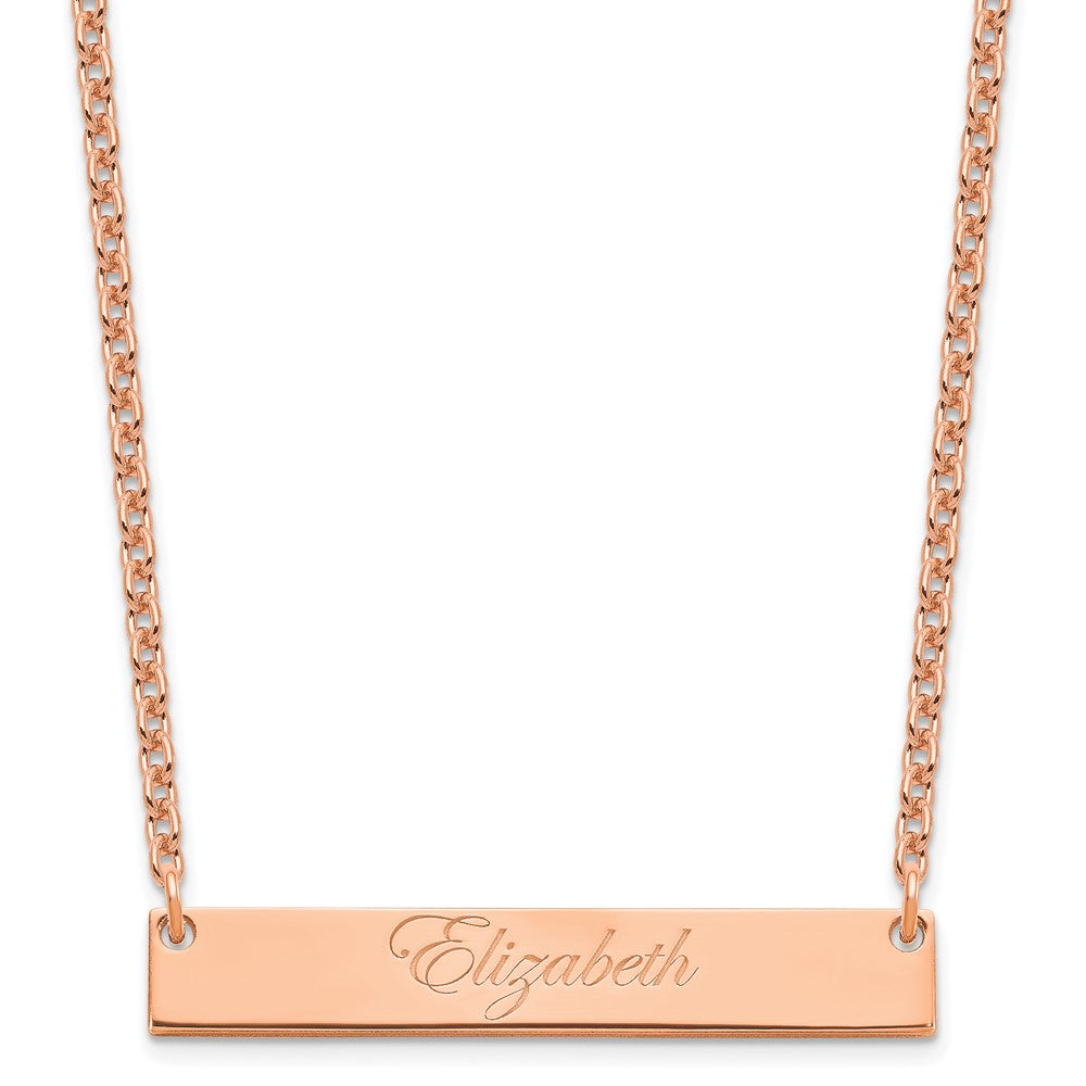 SS/Rose-plated Medium EDWAEDIAN SCRIPT Bar Necklace XNA641RP