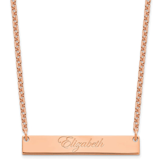 SS/Rose-plated Medium EDWAEDIAN SCRIPT Bar Necklace XNA641RP