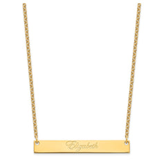 Sterling Silver/Gold-plated Large EDWARDIAN SCRIPT Bar Necklace XNA642GP