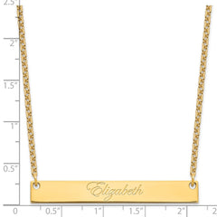 Sterling Silver/Gold-plated Large EDWARDIAN SCRIPT Bar Necklace XNA642GP