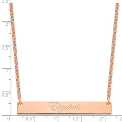Sterling Silver/Rose-plated Large EDWARDIAN SCRIPT Bar Necklace XNA642RP