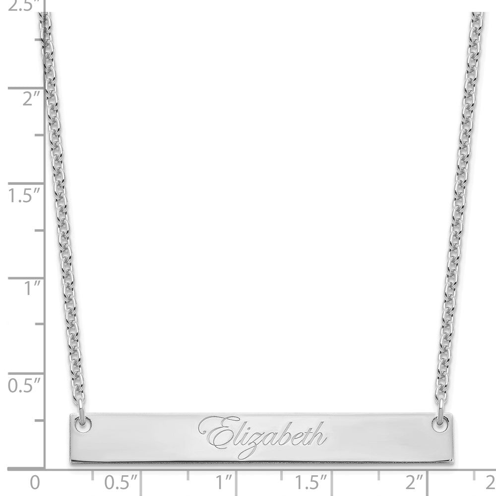 SS/Rhodium-plated Large EDWARDIAN SCRIPT Bar Necklace XNA642SS