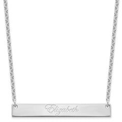 SS/Rhodium-plated Large EDWARDIAN SCRIPT Bar Necklace XNA642SS