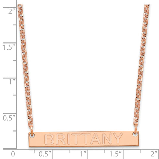 SS/Rose-plated Medium Capitalized ARIAL ROUNDED Bar Necklace XNA644RP