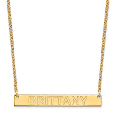 SS/Gold-plated Large Capitalized ARIAL ROUNDED Bar Necklace XNA645GP