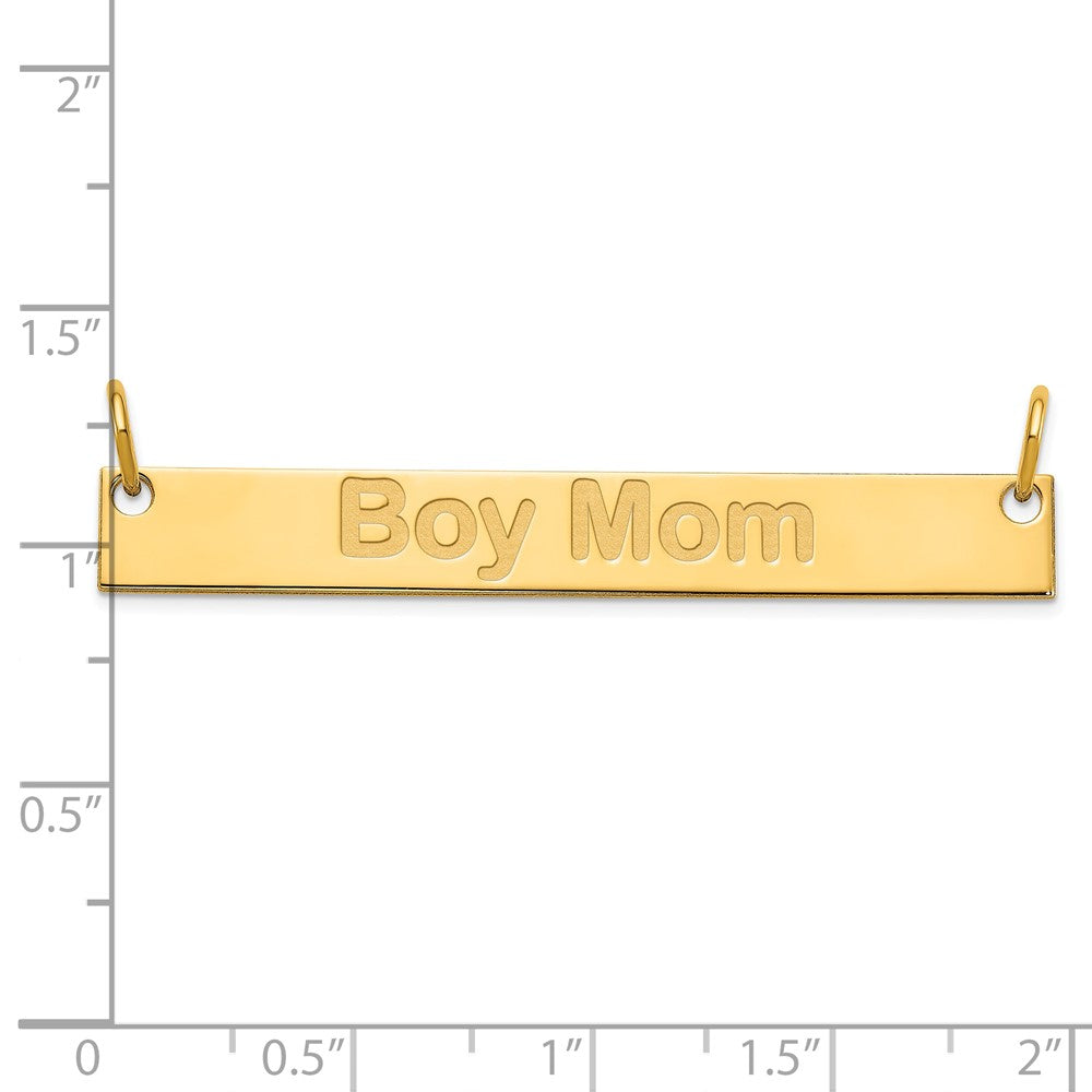 SS/Gold-plated Large Capitalized ARIAL ROUNDED Bar Necklace XNA645GP