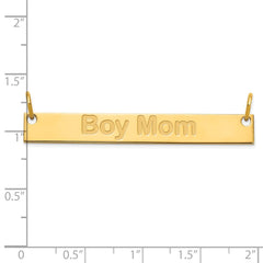 SS/Gold-plated Large Capitalized ARIAL ROUNDED Bar Necklace XNA645GP