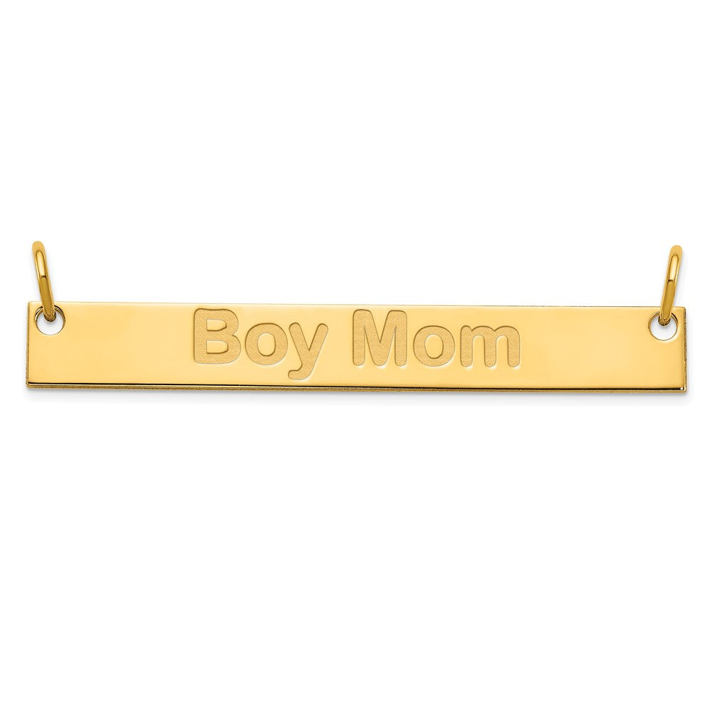 SS/Gold-plated Large Capitalized ARIAL ROUNDED Bar Necklace XNA645GP