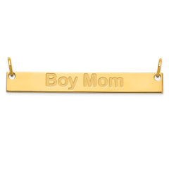 SS/Gold-plated Large Capitalized ARIAL ROUNDED Bar Necklace XNA645GP