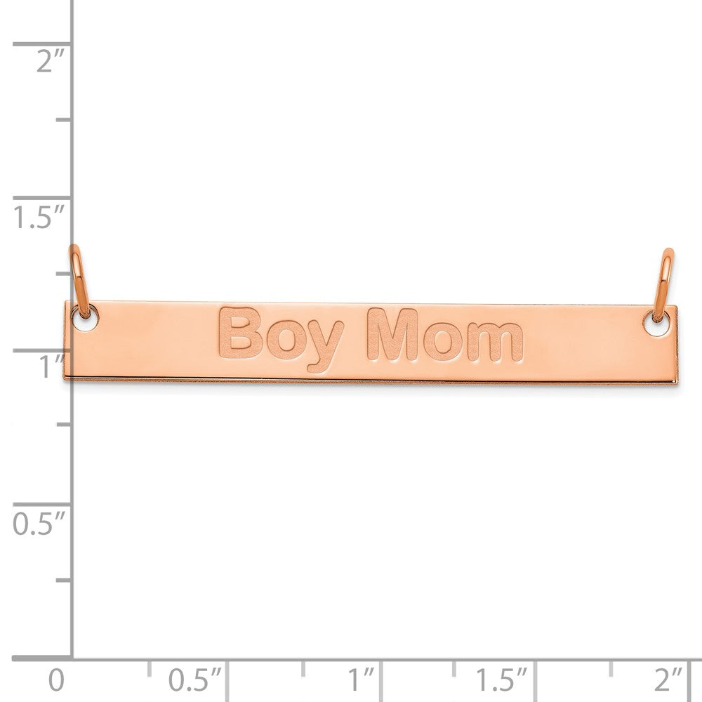 SS/Rose-plated Large Capitalized ARIAL ROUNDED Bar Necklace XNA645RP