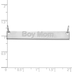 SS/Rhod-plated Large Capitalized ARIAL ROUNDED Bar Necklace XNA645SS