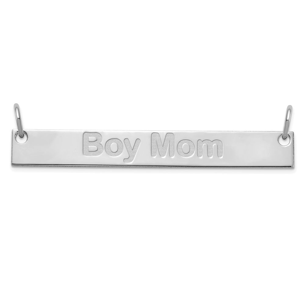 SS/Rhod-plated Large Capitalized ARIAL ROUNDED Bar Necklace XNA645SS